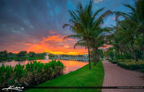 Sunset from the Lake at Palm Beach Gardens Florida