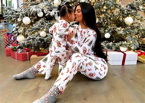 Kylie Jenner And Stormi Webster Wear Matching Pajamas Christmas Morning ...