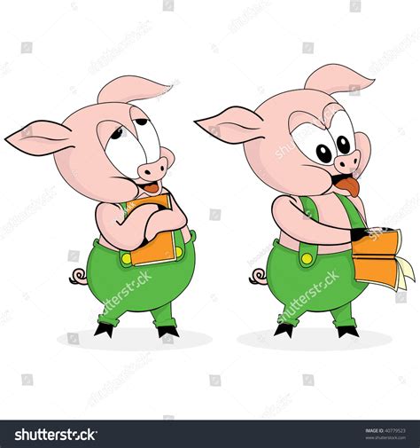 Illustration With Two Pigs - 40779523 : Shutterstock