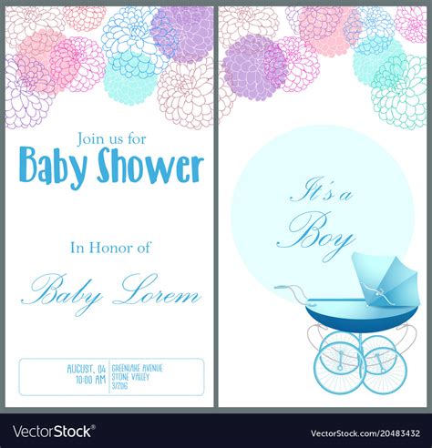 Baby shower invitation card template Royalty Free Vector