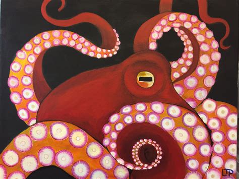 Octopus. Acrylic Painting. | Octopus painting, Octopus art, Cool artwork