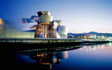 Guggenheim Museum Bilbao - Exterior at Night - modlar.com