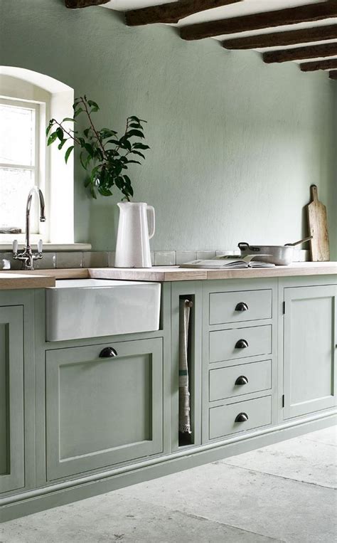 How to decorate with green paint colours | Kitchen interior, Green kitchen cabinets, Sage green ...