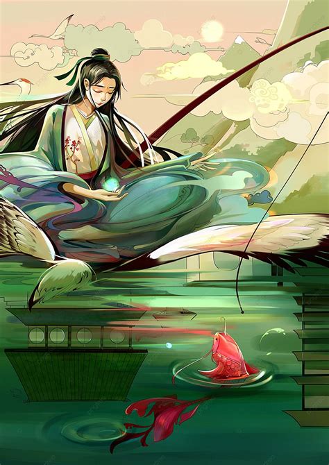 Chinese Style Jiang Ziya Illustration, Myth, Illustration, Legend Illustration Image on Pngtree ...