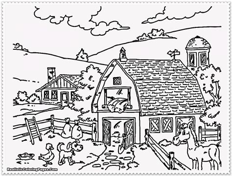 Black And White Farmyard Coloring Pages For Kids - Coloring Home