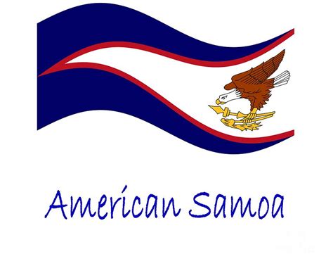 American Samoa Flag And Name Digital Art by Frederick Holiday - Fine ...