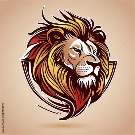 Lion head logo design. Wild lion vector illustration Stock Vector ...