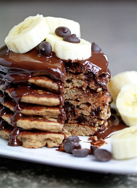 Vegan Banana Chocolate Chip Pancakes - Nadia's Healthy Kitchen