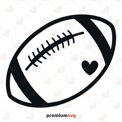 Football Ball with Heart SVG, Football Instant Download | PremiumSVG