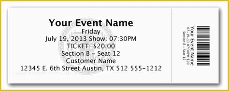 Free Ticket Stub Template Of 36 Editable Blank Ticket Template Examples ...