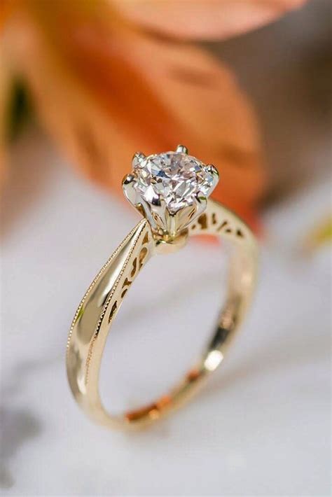 30 Utterly Gorgeous Engagement Ring Ideas #engagementrings | Wedding rings vintage, Yellow gold ...