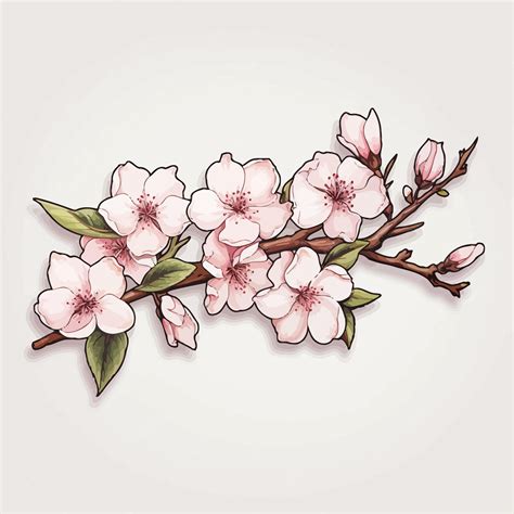 Premium Vector | A drawing of a branch with flowers on it