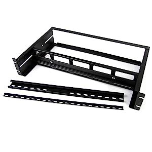 StarTech.com 2U DIN Rail Kit for Standard 19" Rack - Adjustable Depth Rackmount DIN Rail with ...