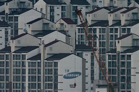 A general view shows a Samsung apartment building in Seoul on January ...