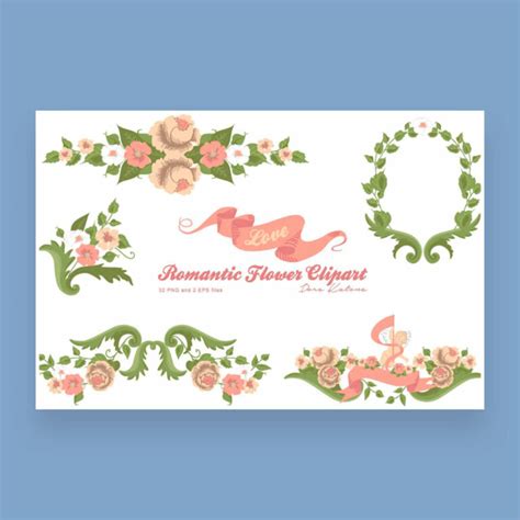 Romantic Flower Clipart Set – MasterBundles