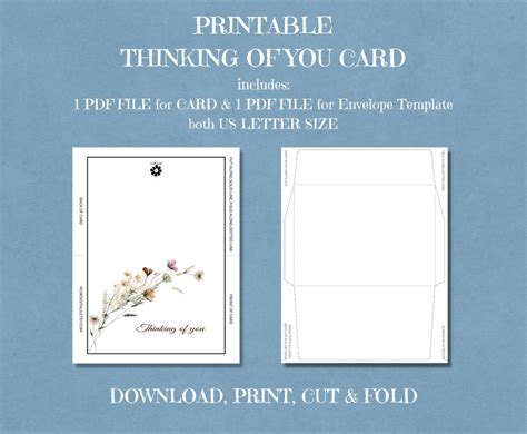 Thinking of You, Sympathy Card, Printable, Greeting Card, Digital Card ...