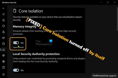 Core Isolation turned off by itself on Windows 11/10