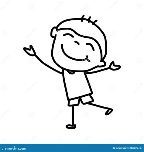 Hand Drawing Cartoon Happy Kids Stock Photography - Image: 33593502