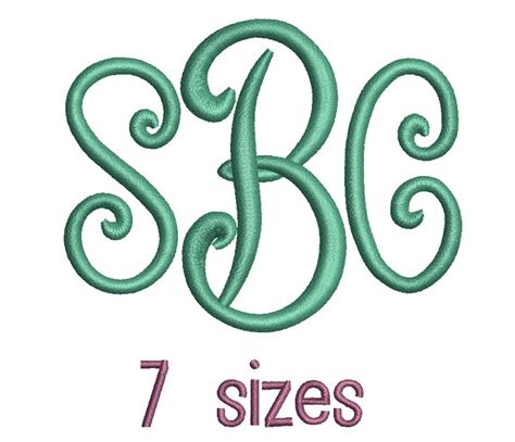 SALE Pillow Monogram Embroidery Font 7 Sizes Machine BX - Etsy