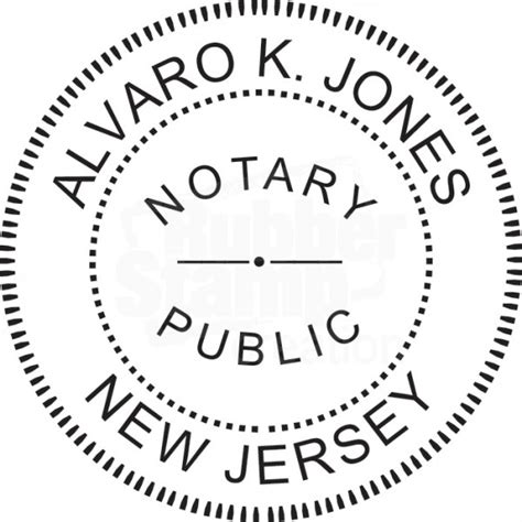 Notary Stamp for New Jersey State - Round