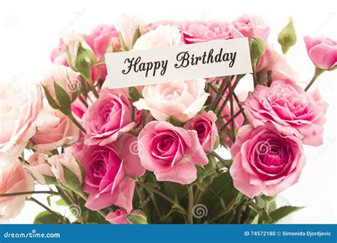 Happy Birthday Pink Roses Bouquet - Foto Kolekcija