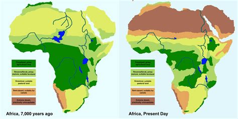 Vegetation in Africa 7000 years ago vs. now : r/MapPorn