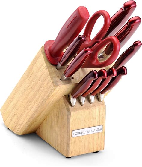 KitchenAid 12-Piece Forged Block Knife Set, Candy Apple Red: Amazon.co.uk: Kitchen & Home