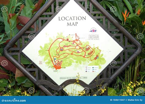 National Orchid Garden Location Map in Singapore Editorial Photography ...