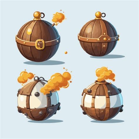 Premium Vector | Pirate cannonballs vector