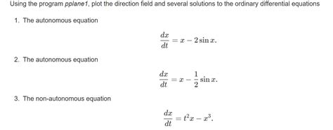 Solved Need a Matlab code that plots the direction field for | Chegg.com