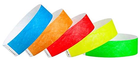 WristCo Variety Pack 3/4" Tyvek Wristbands - Red, Orange, Yellow, Green ...