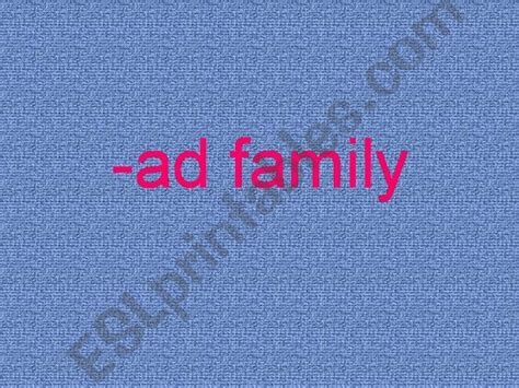 ESL - English PowerPoints: -ad word family