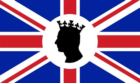 Side profile silhouette of King Charles III against a Union Jack ...