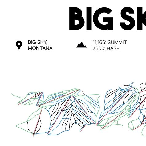 Big Sky Printable Ski Map 16x20 Big Sky - Etsy