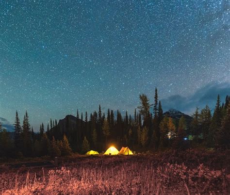 Premium Photo | Camping tent with starry under the night sky in autumn ...