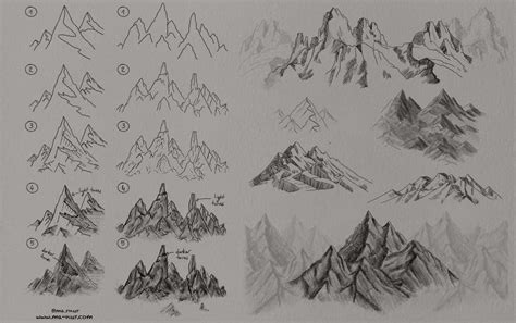 Step By Step Mountain Drawing - Art & Architecture