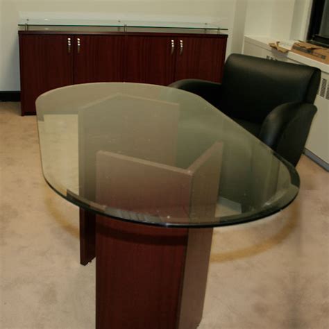 5ft 8ft Glass Conference Table, Glass Meeting Table for Office