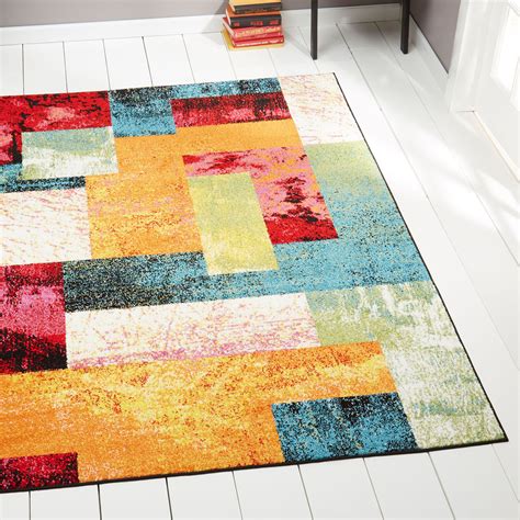 Modern Rug Contemporary Area Rugs Multi Geometric Swirls Lines Abstract Carpet | eBay