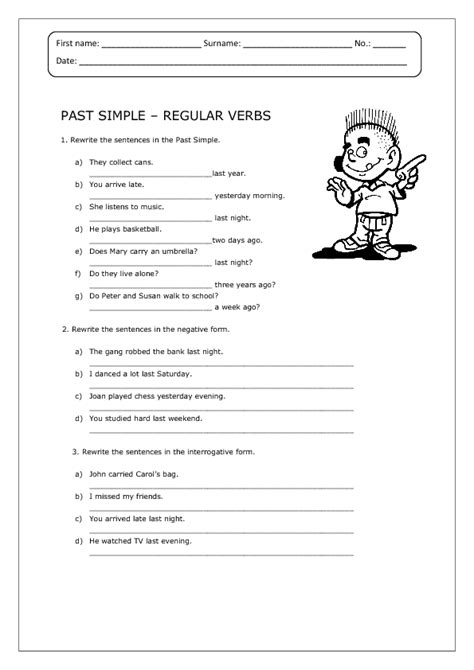 Past Simple: Regular Verbs Worksheet | Verb worksheets, Regular verbs ...