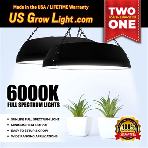 Full Spectrum LED Grow Light – 2 Piece Set – US Grow Light