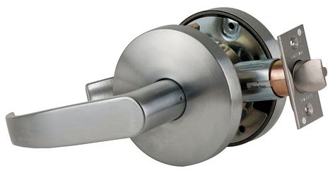 FALCON LOCK Lever, Mechanical, Medium Duty, Not Keyed, Satin Chrome, 2 3/4 in Backset ...