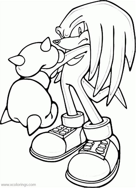 Knuckles Coloring Page from Sonic the Hedgehog - XColorings.com