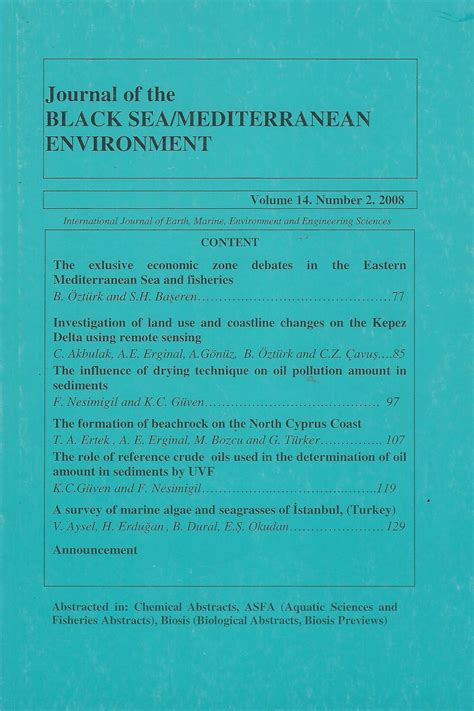 No.14 – 2008 – No.2 – Journal of the Black Sea / Mediterranean Environment