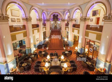 England, Yorkshire, Scarborough, The Grand Hotel, Interior View and The Grand Staircase Stock ...