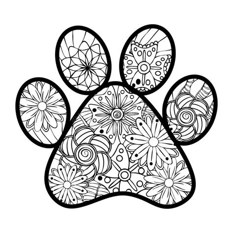 Dog paw print zentagle stock illustration. Illustration of card - 92340083