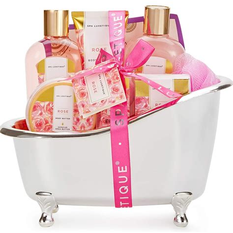 Spa Gift Basket, Rose Bath Gift Kits, Luxury 8 Pcs Bath and Body Gifts ...