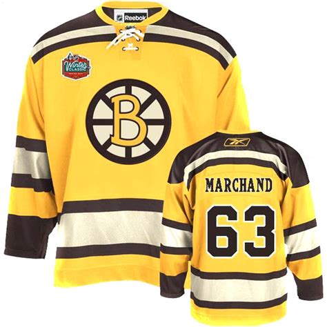 Brad Marchand Authentic Winter Classic Jersey - Yellow Reebok Bruins Jersey