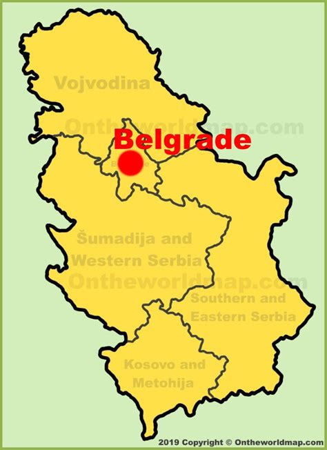 Belgrade location on the Serbia map - Ontheworldmap.com