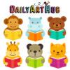 Cute Reading Animals Clip Art Set – Daily Art Hub – Free Clip Art Everyday
