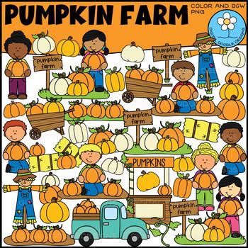 Pumpkin Farm Clipart by Digital Doodle Designs | TPT